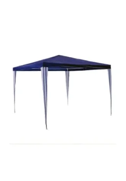 VCM. Pavillon 3x3 M In Blau PE Plane Partyzelt Gartenzelt Sonnenschutz Stahlgestell