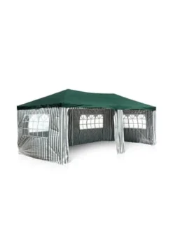 VCM. Pavillon Partyzelt Grün 3x6m PE 110g/m² Gartenzelt Festzelt Eventzelt Marktzelt