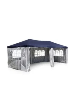 VCM. Pavillon Partyzelt Blau 3x6m PE 110g/m² Gartenzelt Festzelt Eventzelt Marktzelt