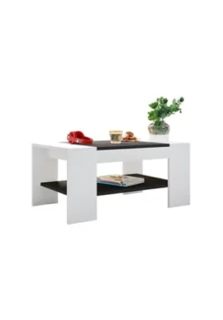 VCM. - My Home Holz Beistelltisch Couchtisch Sofatisch Wohnzimmertisch Bonza Weiß / Schwarz