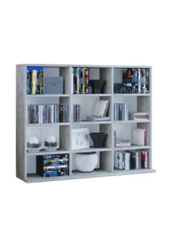 VCM. - My Home Holz CD DVD Standregal Bücherregal Medienregal Raumteiler Deko Regal Megosa L Gesamt: Breite 102cm, Höhe 82cm, Tiefe 23cm