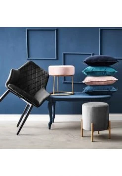 BUTLERS® VELVET Stuhl Samt 2er-Set Grau Grau -Wohn Esszimmer Geschaft unnamed file 2136