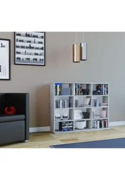 VCM. - My Home Holz CD DVD Standregal Bücherregal Medienregal Raumteiler Deko Regal Megosa L Gesamt: Breite 102cm, Höhe 82cm, Tiefe 23cm -Wohn Esszimmer Geschaft unnamed file 22