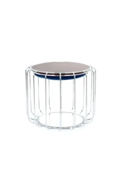 Kayoom Beistelltische Beistelltisch / Pouf Comfortable 110 Dunkelblau / Silber