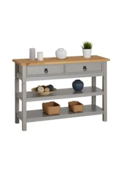 IDIMEX Konsole Mit 1 Schubladen Und 2 Ablageflächen TEQUILA Grau, Braun